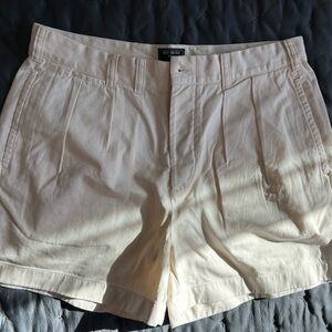 TODD SNYDER Officer Shorts double pleated in Canvas 5” inseam 36” Waist